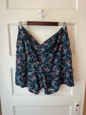 Vintage Navy Cotton Floral Shorts